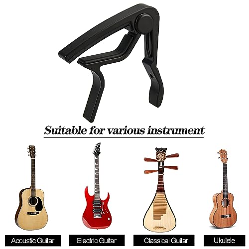 FGBNM طقم كابو الجيتار وم tuner الجيتار، ملحقات الجيتار، تشمل كابو الجيتار، tuner الجيتار، ريش الجيتار وحامل ريش الجيتار، للاعبي الجيتار والمبتدئين في الجيتار - Image 5