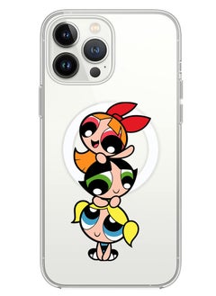 Magnetic Case for iPhone 13 Pro Max 6.7-inch Compatible with MagSafe Wireless Charging, Shockproof Phone Bumper Cover Powerpuff