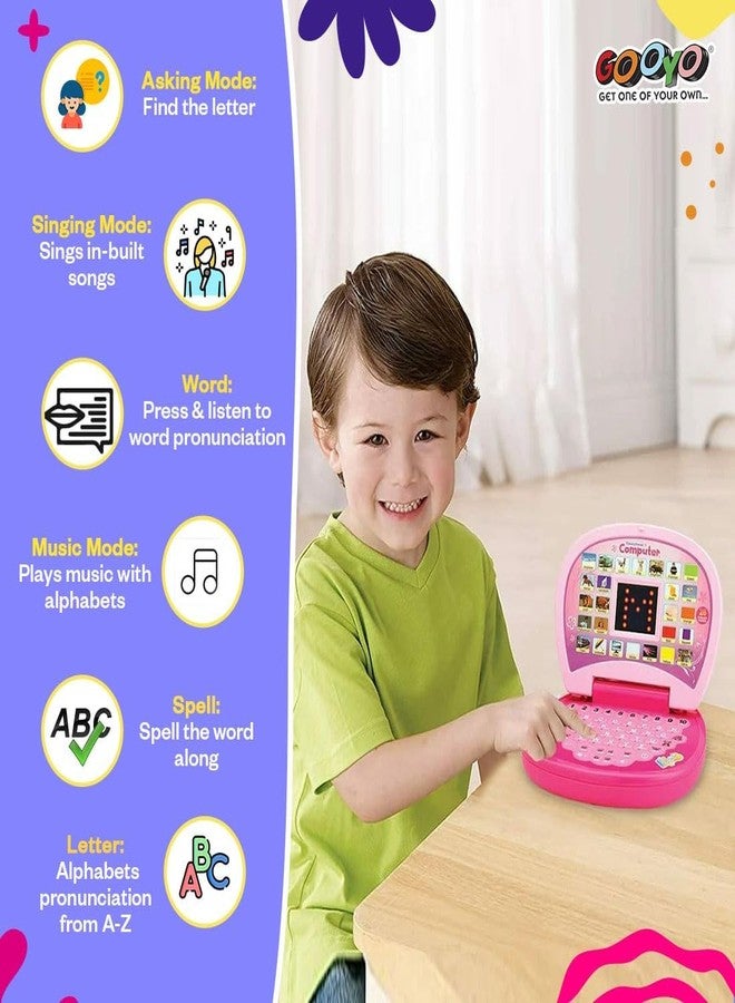 كمبيوتر محمول تعليمي للأطفال من TOYIQ مزود بشاشة LED وموسيقى | أفضل لعبة كمبيوتر لتعليم اللغة الإنجليزية للأطفال مع أنشطة وألعاب مسلية (وردي)، متعدد الألوان - Image 5