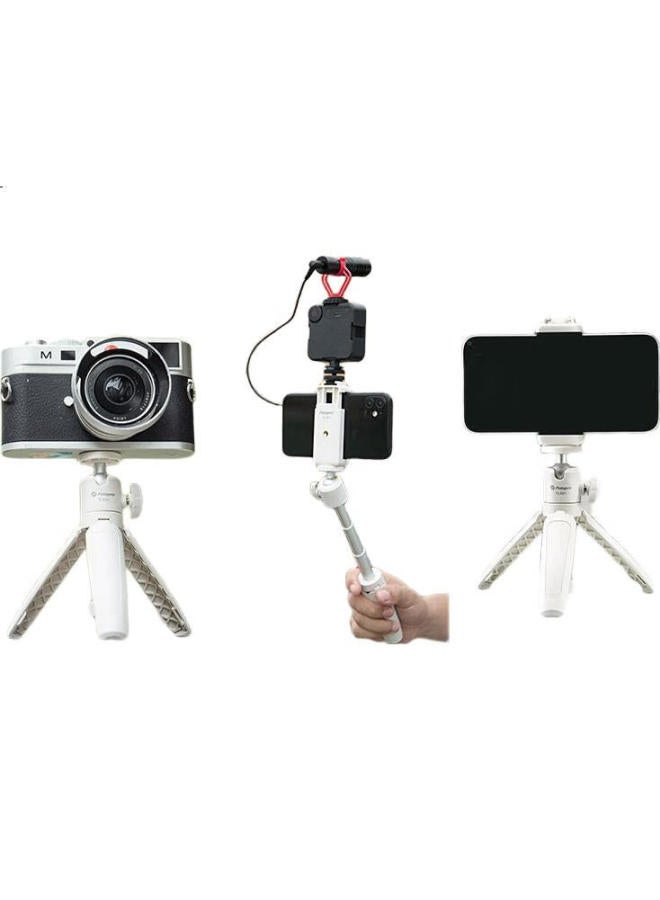 Fotopro Tl-601 Portable Mini Camera Mirrorless Tripod, Phone Desktop Stand Vlog Extendable Selfie Stick, Phone Tripod, White - Image 2