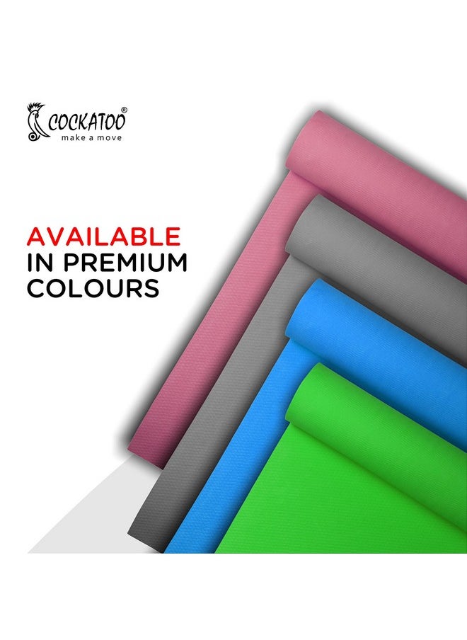 Cockatoo - Ym100 Yoga Mat For Women & Men, Anti Slip, Eva Material, (4Mm-6Mm) Exercise Mat For Home Gym |Yoga Mat For Gym Workout And Yoga Exercise (4Mm, Grey) - Image 1