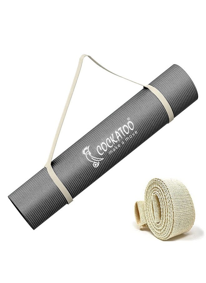 Cockatoo - Ym100 Yoga Mat For Women & Men, Anti Slip, Eva Material, (4Mm-6Mm) Exercise Mat For Home Gym |Yoga Mat For Gym Workout And Yoga Exercise (4Mm, Grey) - Image 1