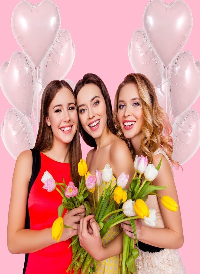 BEISHIDA 50 pcs 5inch Pink Heart Shape Foil Mylar Balloons for birthday party decorations, Wedding decorations, engagement party, celebration, holiday, show, party activities. - Image 4