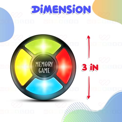 Wembley Glow Quest Memory Handheld Game (Circle)| Interactive Fun Game for Kids| Indoor Game with Lights and Sounds| 30-Level Brain Challenge| Birthday Gift for Boys & Girls Ages 7 & Up (Multicolor) - Image 4