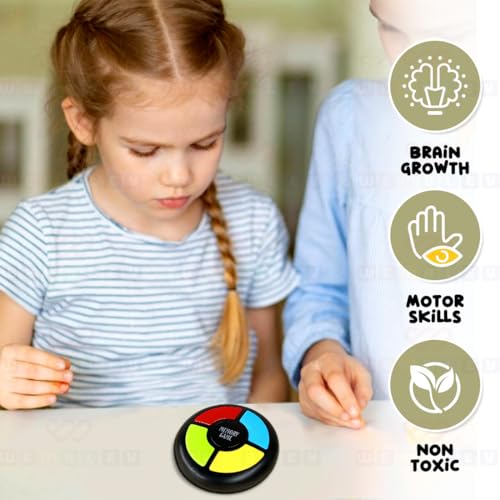 Wembley Glow Quest Memory Handheld Game (Circle)| Interactive Fun Game for Kids| Indoor Game with Lights and Sounds| 30-Level Brain Challenge| Birthday Gift for Boys & Girls Ages 7 & Up (Multicolor) - Image 3