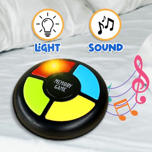 Wembley Glow Quest Memory Handheld Game (Circle)| Interactive Fun Game for Kids| Indoor Game with Lights and Sounds| 30-Level Brain Challenge| Birthday Gift for Boys & Girls Ages 7 & Up (Multicolor) - Image 2