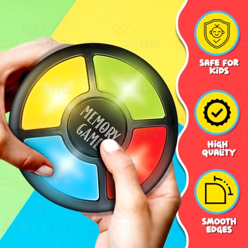 Wembley Glow Quest Memory Handheld Game (Circle)| Interactive Fun Game for Kids| Indoor Game with Lights and Sounds| 30-Level Brain Challenge| Birthday Gift for Boys & Girls Ages 7 & Up (Multicolor) - Image 5