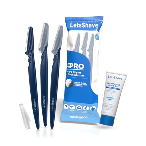 LetsShave Pro Styler for Men Beard, Reusable, Pack of 3, +1 Transparent Shave Gel 15ml, Beard Shaper, Multi Grooming, Face Razor for Men, Beard Pen Styler, 60 Days of Styling - Image 1