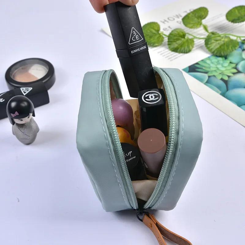 Korean-style Portable Waterproof Multifunctional Small Items Aunt Towel Storage Bag Instagram Style Lipstick Cosmetic Bag Women's Coin Purse(Pinkish) - Image 2