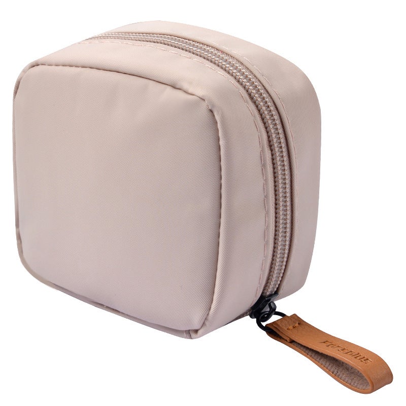 Korean-style Portable Waterproof Multifunctional Small Items Aunt Towel Storage Bag Instagram Style Lipstick Cosmetic Bag Women's Coin Purse(Pinkish) - Image 1