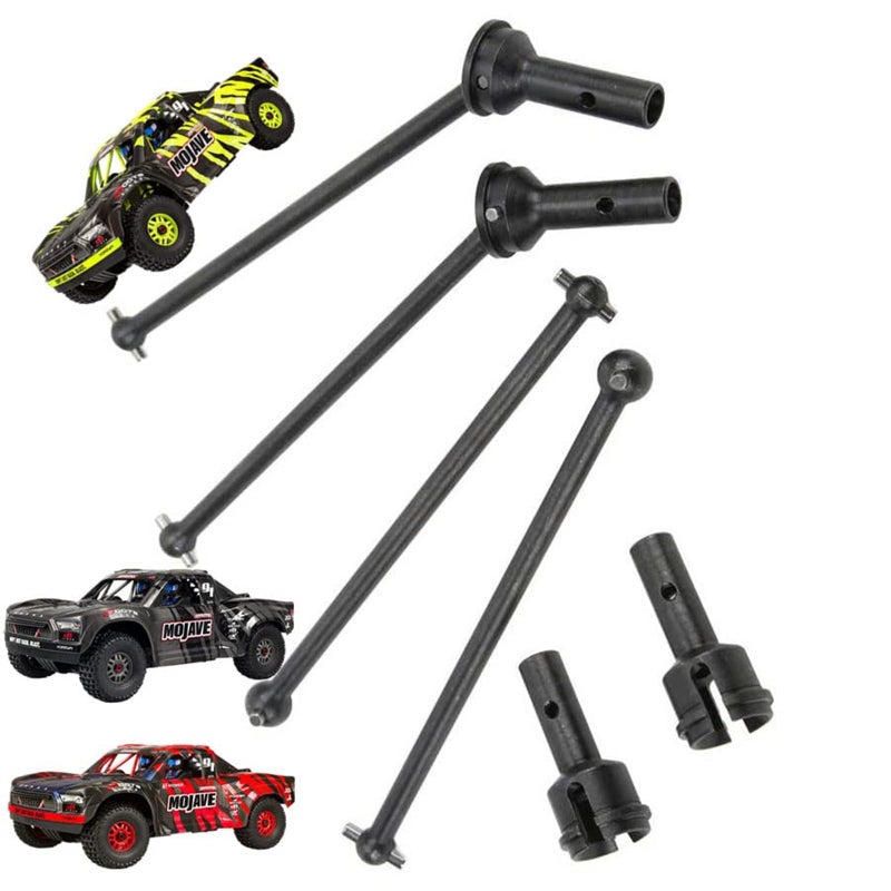 Generic for 1/7 ARRMA Mojave 6S BLX Front Rear Drive Shaft Upgrades Part,#45 Hardened Steel Front & Rear CVD Universal Joints/Wheel AXLE & DOGBONE for 1/7 ARRMA Mojave 6S V2 4WD Desert Short Truck 4pcs（Black  - Image 1