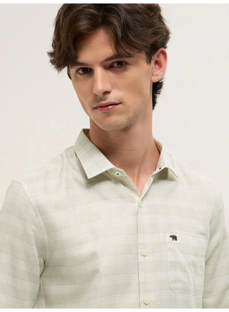 THE BEAR HOUSE Men’s Long Sleeve Shirt – Classic, Comfortable and Stylish Essential for Work, Travel or Casual Outings