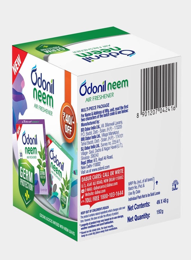 Odonil Bathroom Air Freshener Neem Mixed Fragrances Blocks 192g (48g, Pack of 4) - Image 5