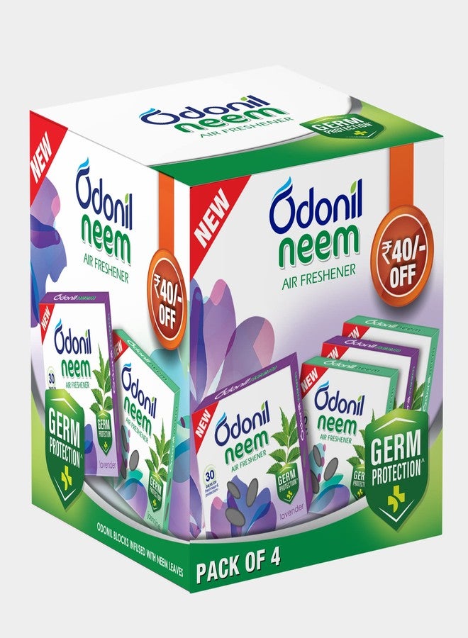 Odonil Bathroom Air Freshener Neem Mixed Fragrances Blocks 192g (48g, Pack of 4) - Image 1