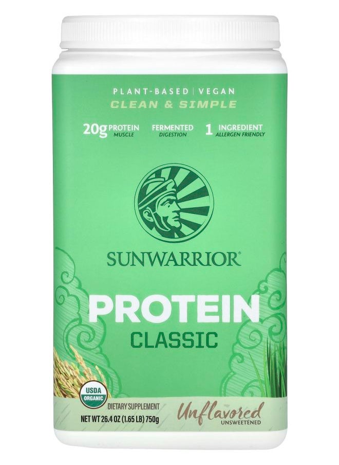 Sunwarrior Classic Protein Unflavored  1.65 lb (750 g) 