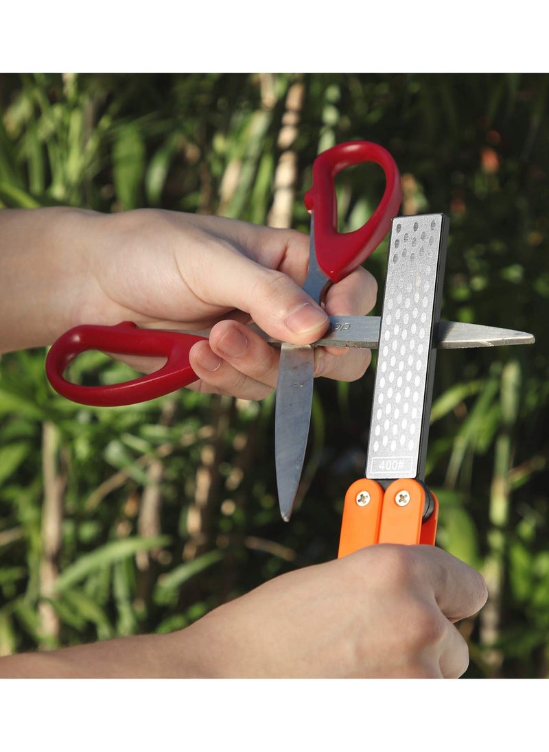 Excefore 2 Pack Garden Tool Sharpener, Folding Pocket Diamond Knife Sharpener 400/600 Grit Double-Sided Scissor, Pruners, Loppers or Blade Sharpening Stone for Garden Camping Kitchen  - Image 3