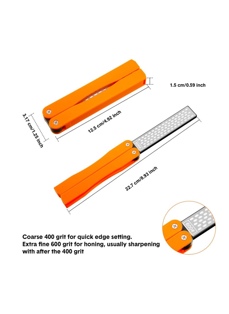 Excefore 2 Pack Garden Tool Sharpener, Folding Pocket Diamond Knife Sharpener 400/600 Grit Double-Sided Scissor, Pruners, Loppers or Blade Sharpening Stone for Garden Camping Kitchen  - Image 4