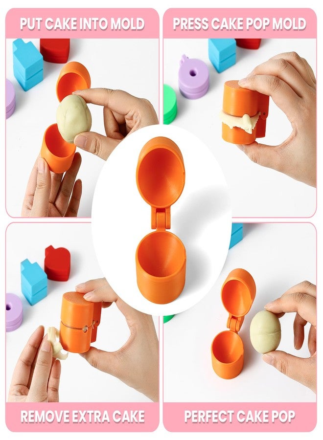 73Hours 2 PCS Round Cake Pop Mold Shapes Press Set, 3D Printed Sphere Circle Cake Pop Cutter and Pusher, Baking Tools Accessories for Home Baking, Birthday Parties, Wedding Desserts - Image 5