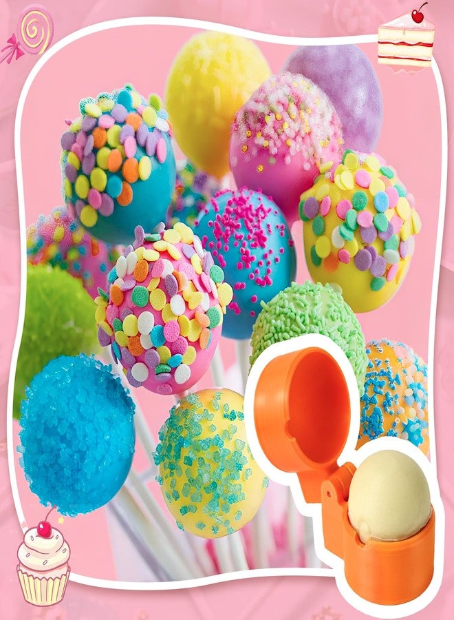73Hours 2 PCS Round Cake Pop Mold Shapes Press Set, 3D Printed Sphere Circle Cake Pop Cutter and Pusher, Baking Tools Accessories for Home Baking, Birthday Parties, Wedding Desserts - Image 2