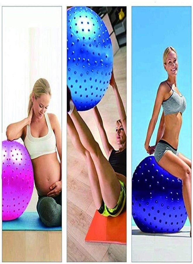 Saiyam Sensory Integration Gym Spike Ball Anti Burst Slip Resistant Yoga Exercise Balls Stability Ball Workout Massage Ball for Gym Fitness Balance - Multi (Blue) - Image 4