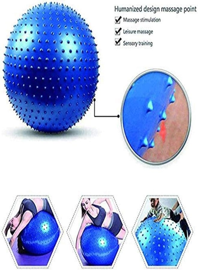 Saiyam Sensory Integration Gym Spike Ball Anti Burst Slip Resistant Yoga Exercise Balls Stability Ball Workout Massage Ball for Gym Fitness Balance - Multi (Blue) - Image 2