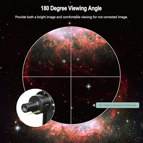 Astromania Finderscope for Telescope, 9x50 Finder Scope with Crosshair & Bracket for Astronomical Observation, Straight-Through Telescope Finder, FMC Achromatic Not Corrected Image Optical Viewfinder - Image 4