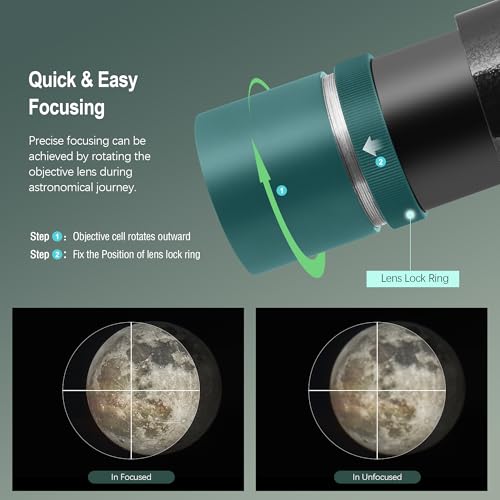 Astromania Finderscope for Telescope, 9x50 Finder Scope with Crosshair & Bracket for Astronomical Observation, Straight-Through Telescope Finder, FMC Achromatic Not Corrected Image Optical Viewfinder - Image 5