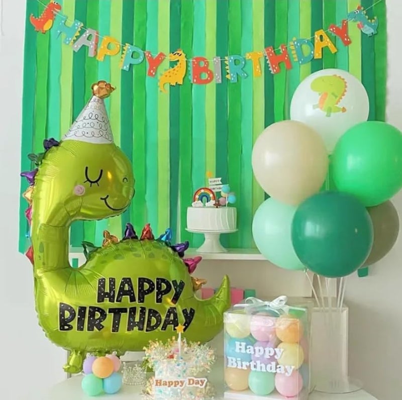 Atpata Funky Dinosaur Party Hat Foil Balloon - Happy Birthday Roar into Fun & Cute Design | 34x31 inch | Vibrant & Durable | Perfect for Dino Themed Celebrations - Image 3