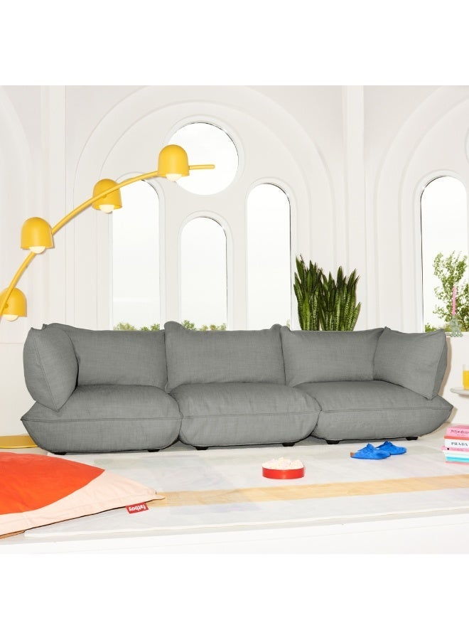 Fatboy Sumo Weave 4-Seater Sofa | 2 Sumo corner seats | 1 Sumo middle seat | Easy to assemble | Suitable for indoor use | Soft and strong | FibreGuard stain resistant | 301x108x90 cm | Mouse Grey - Image 1