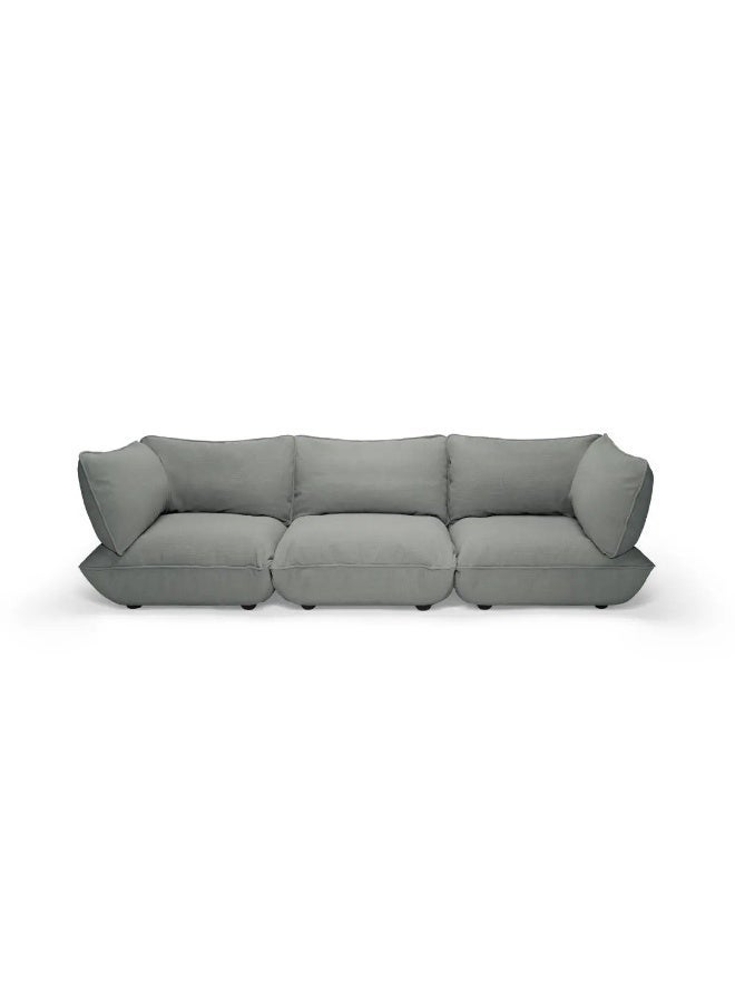 Fatboy Sumo Weave 4-Seater Sofa | 2 Sumo corner seats | 1 Sumo middle seat | Easy to assemble | Suitable for indoor use | Soft and strong | FibreGuard stain resistant | 301x108x90 cm | Mouse Grey - Image 1