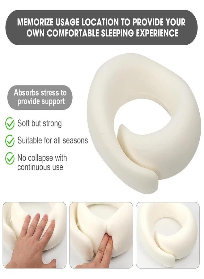 EOXO Travel Neck Pillow Memory Foam U-Shape Cushion for Flight, Car & Train | Ergonomic Head, Neck & Shoulder Support | Portable Travel Pillow with Washable Cover - Image 4