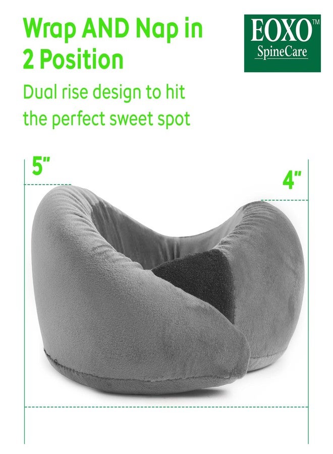 EOXO Travel Neck Pillow Memory Foam U-Shape Cushion for Flight, Car & Train | Ergonomic Head, Neck & Shoulder Support | Portable Travel Pillow with Washable Cover - Image 5