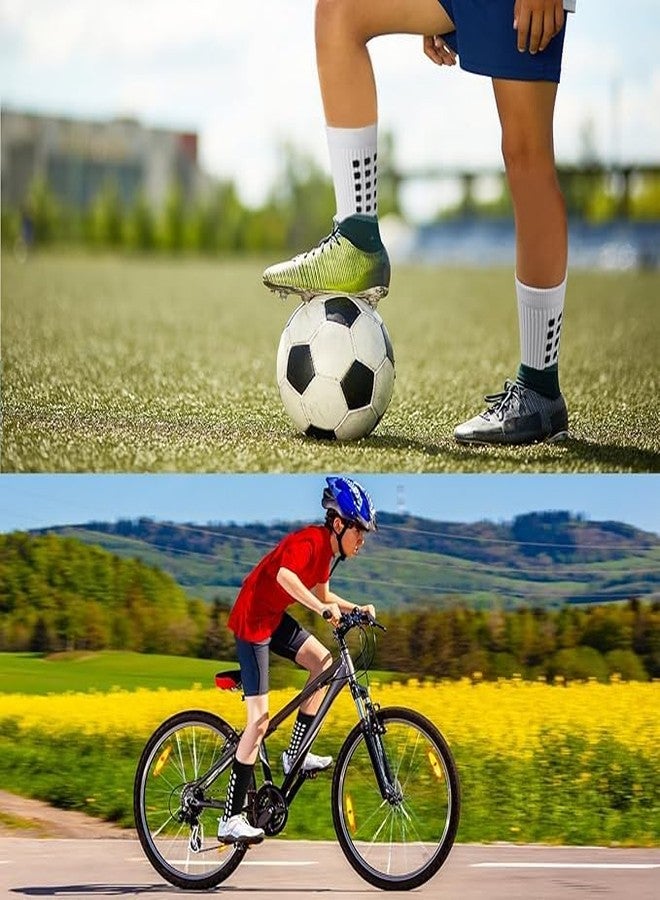 Yanwenx 2 Pair Non Slip Football Basketball Hockey Futbol Yoga Sports Socks for Adults Men Women_Black|Red - Image 5