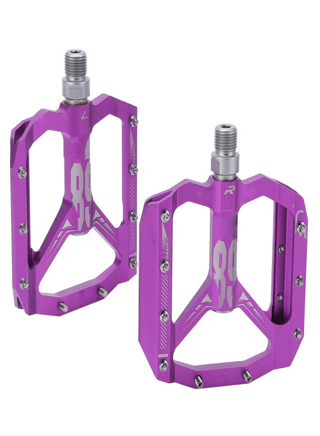 إنلي دواسات دراجة جبلية من قطعتين من إنلي، مانعة للانزلاق، مزودة بمحامل DU، خفيفة الوزن، مسطحة (بنفسجي) - Image 5