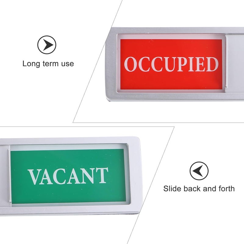 Hemobllo Vacant Occupied Sliding Door Sign - Do Not Disturb for Restroom, Bathroom, Office, Conference Room - Image 3