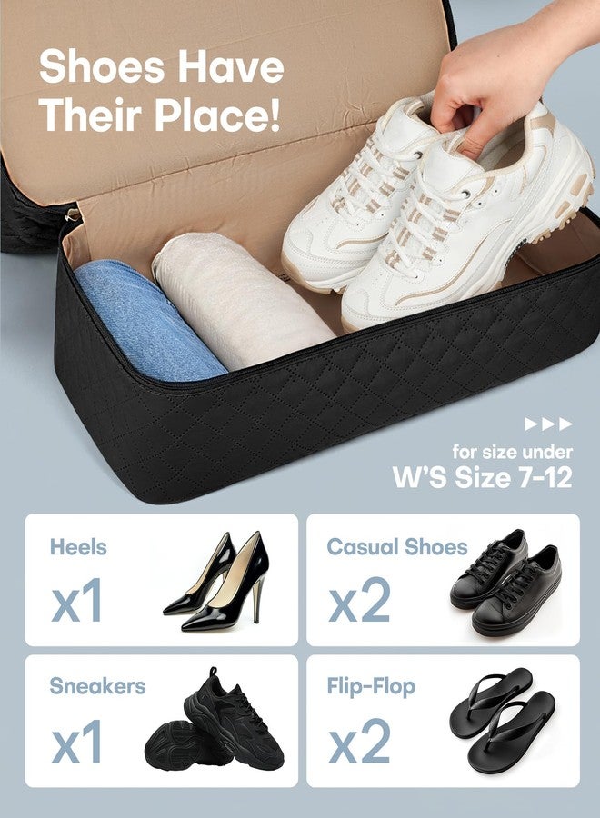 HOTOR Travel Duffel Bag - Weekender Bags for Women, Gym Tote Bags with Shoe Compartment, Carry On Overnight Bag with Toiletry Bag for Travel Essentials and Travel Accessories, Black, 13.4"×17.3"×7.9" - Image 3