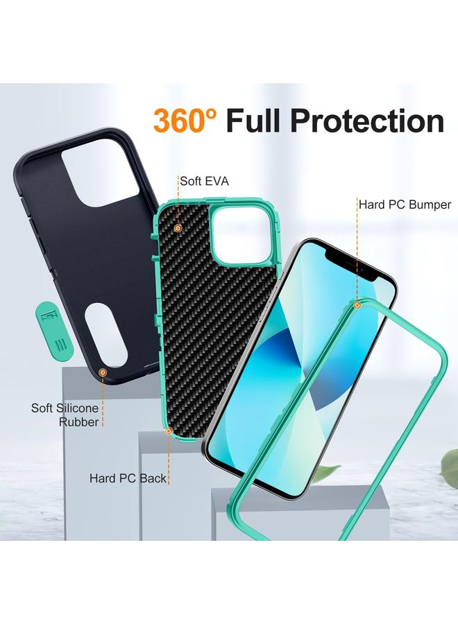 زبون جراب لهاتف iPhone 13 Pro Max Defender Gen2 مصنوع من مادة البولي كربونات المتينة + جراب هاتف من السيليكون مع حامل - Image 4