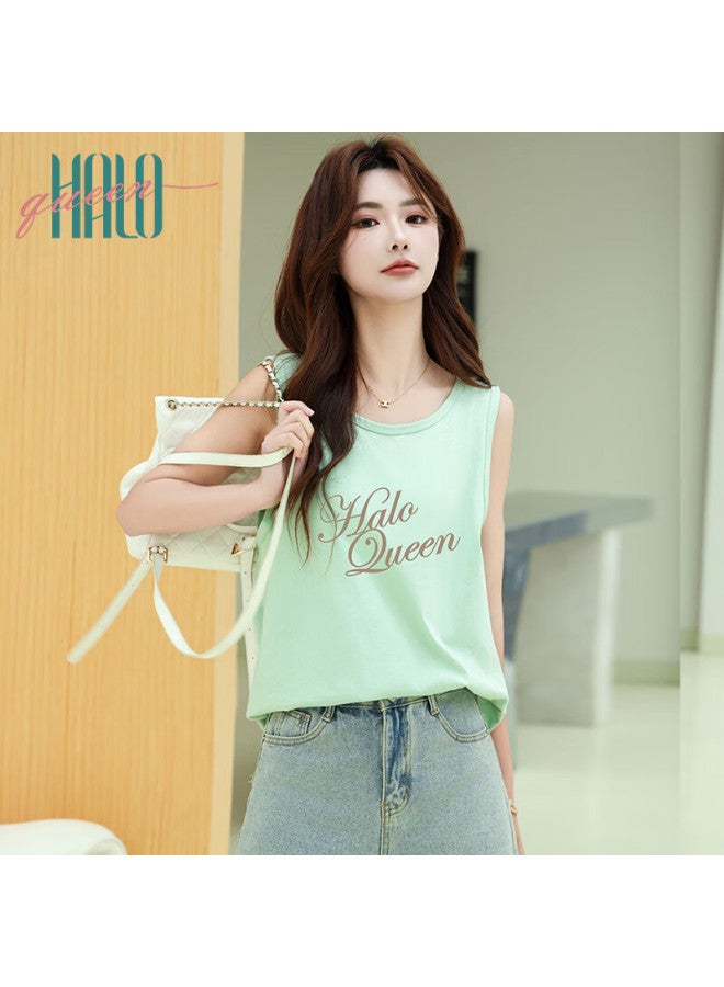 HALOQUEEN Halo Queen Women's American Style Sleeveless Tank Top Summer Casual Sports T-shirt H142d3002 - Image 5
