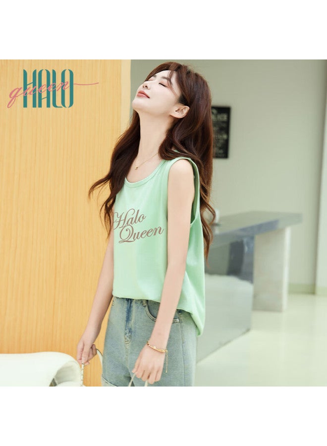 HALOQUEEN Halo Queen Women's American Style Sleeveless Tank Top Summer Casual Sports T-shirt H142d3002 - Image 4
