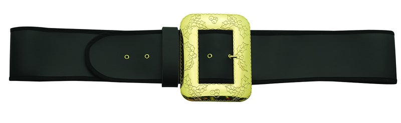 Halco Santa Belt w Decorative Cast Buckle Size XL 56-64 Black 3.5 Wide Naugahyde - Image 1