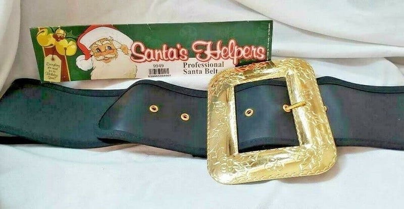 Halco Santa Belt w Decorative Cast Buckle Size XL 56-64 Black 3.5 Wide Naugahyde - Image 2