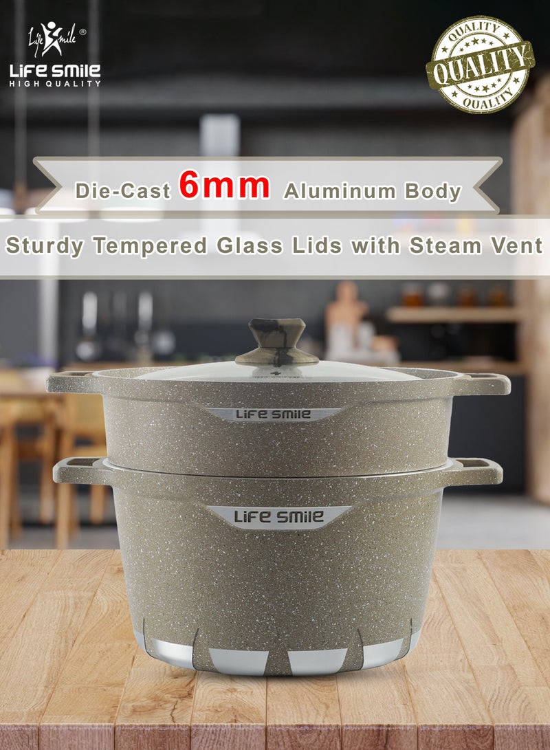 Life Smile Stock Pot with Steam Pot 32CM Size  - Image 2