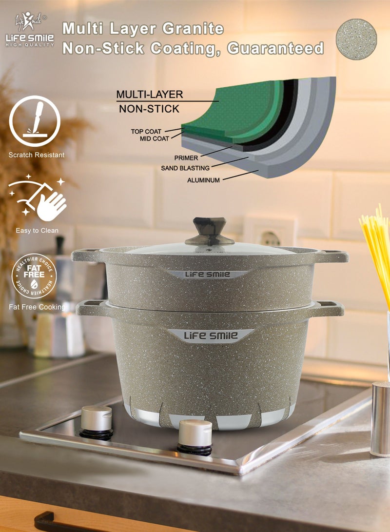 Life Smile Stock Pot with Steam Pot 32CM Size  - Image 5