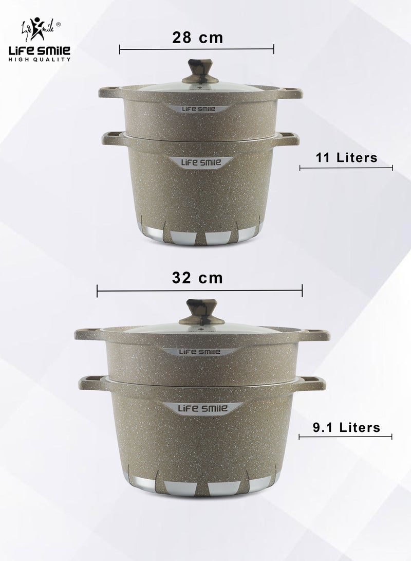 Life Smile Stock Pot with Steam Pot 32CM Size  - Image 4