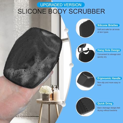 VALKYRIE Silicone Body Scrubber Bath Brush,Scrubber for Nourishing Cleaning & Exfoliating Your Skin Lather Boosting Bristles with Ergonomic No-Slip Handle, Body Exfoliator for Men and Women (BBB) - Image 5