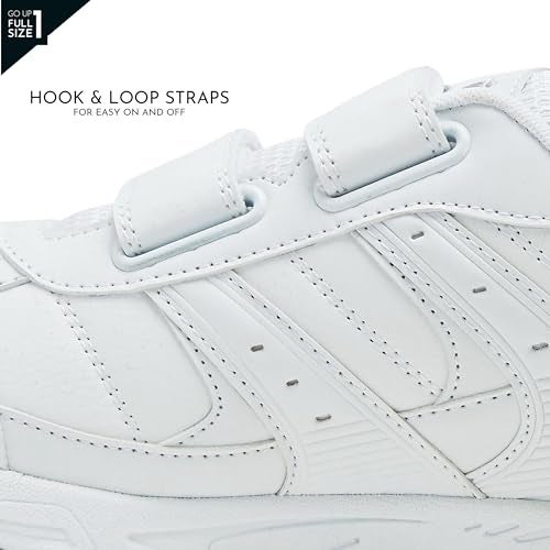 Avia Avi-Union II Strap Non Slip Shoes for Men, Hook and Loop Mens Walking Shoes with Memory Foam - White, 10 Medium - Image 2