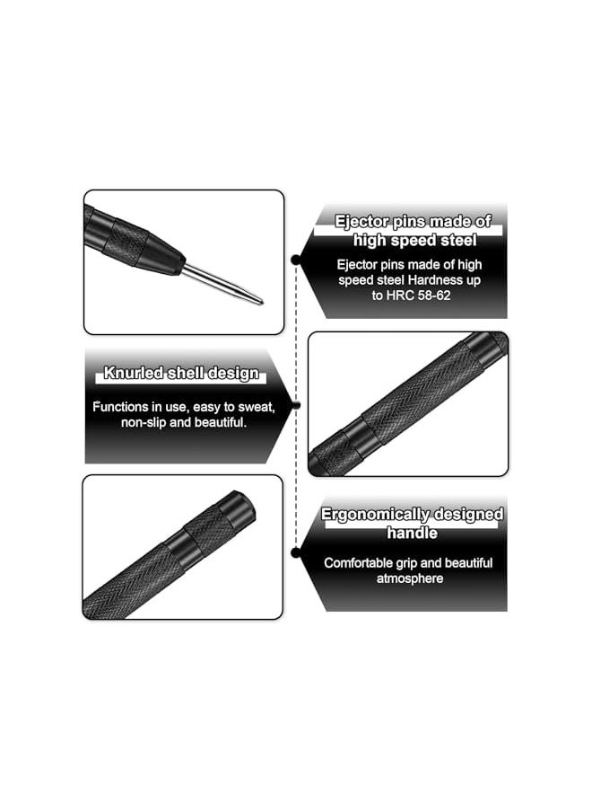 PROMASS Automatic Center Punch for Metal,Center Punch, 2 Pcs 5 Inch Automatic Center Punch, Steel Spring Loaded Center Punch for Metal, Wood, Plastic, Glass  - Image 3
