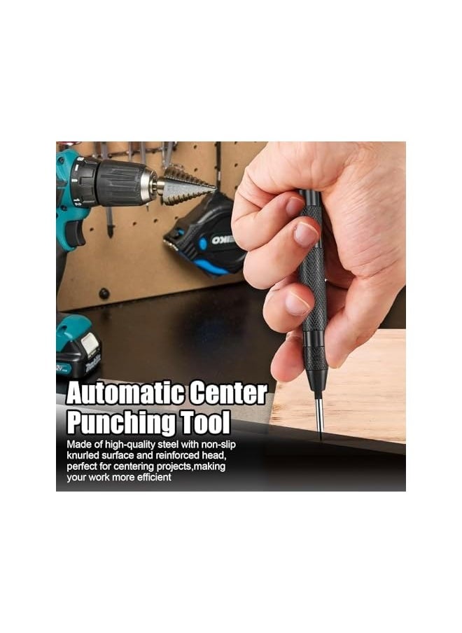 PROMASS Automatic Center Punch for Metal,Center Punch, 2 Pcs 5 Inch Automatic Center Punch, Steel Spring Loaded Center Punch for Metal, Wood, Plastic, Glass  - Image 4