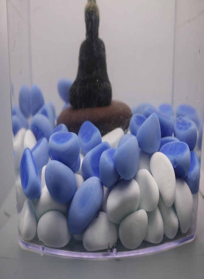 Wowtag Blue and White Glossy Stones for Aquarium, Garden, Plant Pots, Vase fillers, Craft Work, DIY Projects, 1 kg - Image 3