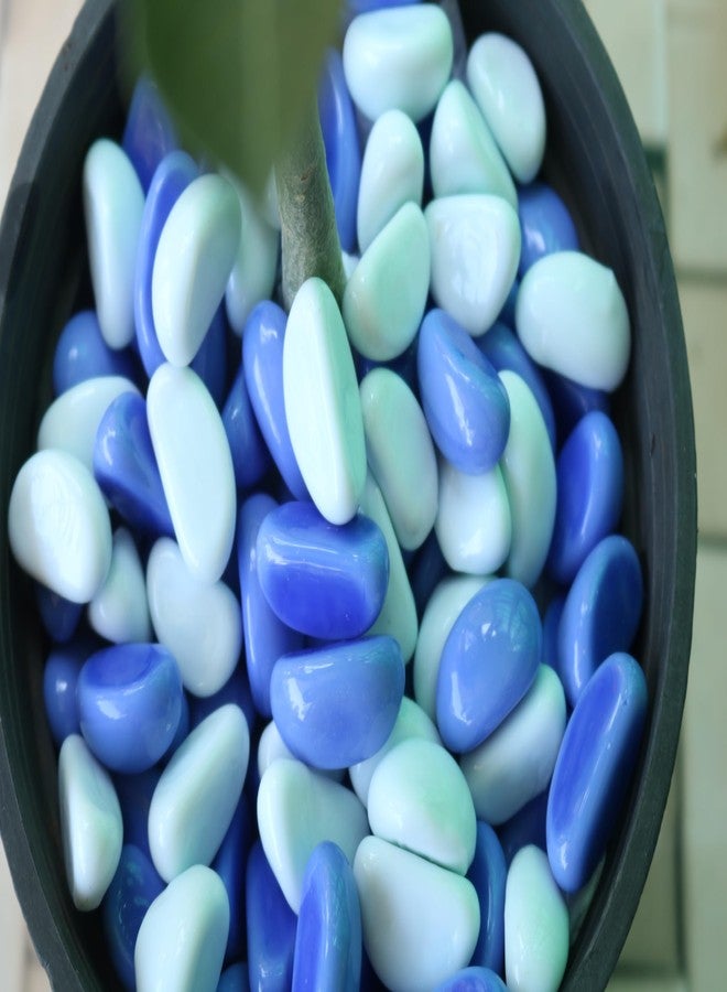 Wowtag Blue and White Glossy Stones for Aquarium, Garden, Plant Pots, Vase fillers, Craft Work, DIY Projects, 1 kg - Image 5